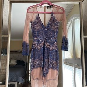 For Love and Lemons Navy Lace Dress